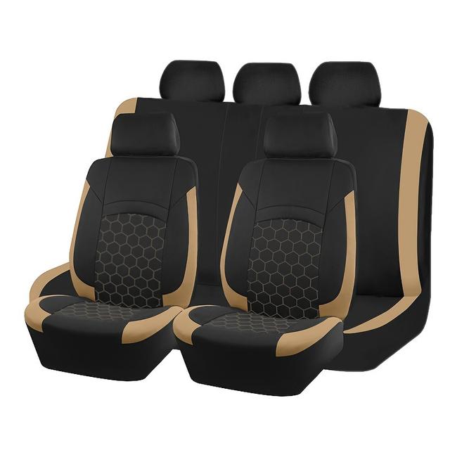 TEMU Car Seat Covers Set For Women And Man, Full Комплект, Additions Airbag Compatible 9pcs Set Universal Fit Sponge Seat Cushion Comforable Auto Decoration, Car Seat Cover With Zipper
