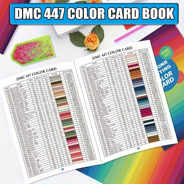 TEMU Handcraft 5d Diamond Painting Tools Series 447 Diamond Color Card Book, Rhinestone Color Identification Card Hd Printing, Diamond Painting Color Cards