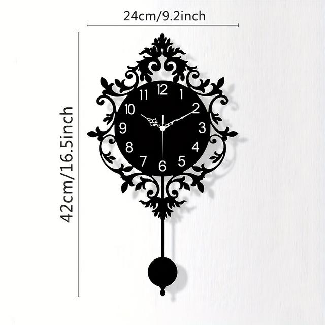 TEMU 1pc Horloge Murale Moderne Silencieuse Glowtick avec Cadre et en Irrégulière //Demi - Sculpture Ajourée pour Maison, Bureau - Cadeau Élégant Adapté pour des Mères, An, Pâques