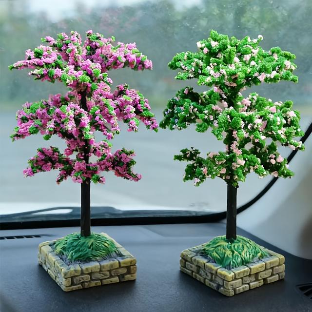 TEMU Mini Simulerade Blomsterträd Bilprydnader och Heminredning, Förbättrar Bilinteriören och Gör Det en Utmärkt Gåva till Familj och