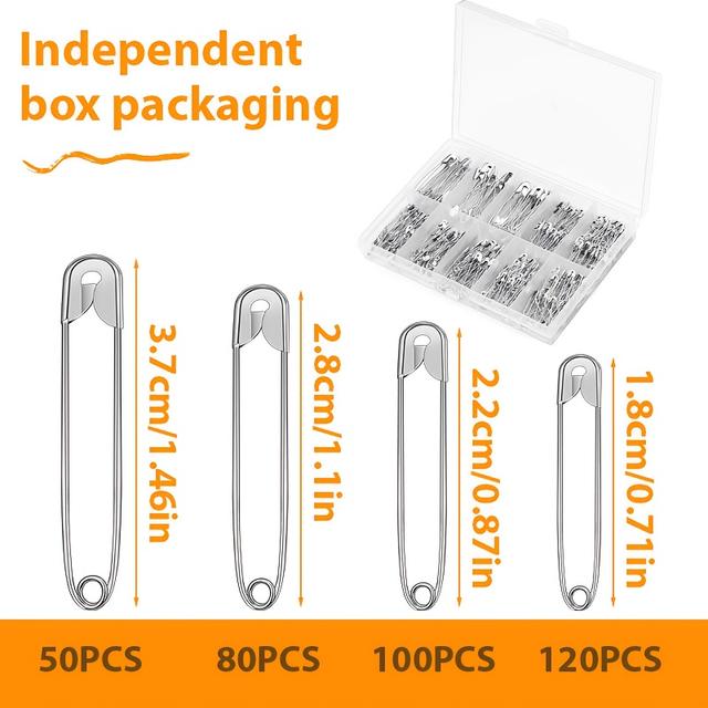 TEMU 350 шт. Безпечні шпильки, 4 розміри – малі та великі міцні шпильки для одягу, шиття, виготовлення прикрас, DIY рукоділля