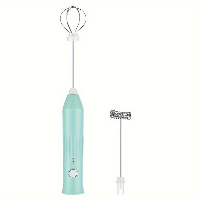 TEMU Rechargeable Handheld Milk Frother With 3 - Electric Whisk Featuring A Stainless Steel Blender, Perfect For Coffee, Matcha, Lattes, Cappuccinos, And Hot Chocolate - Usb-powered Kitchen