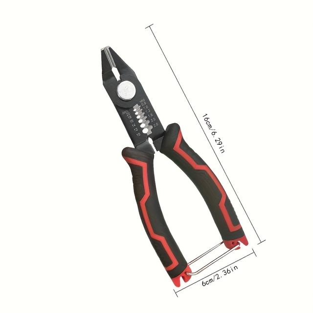 TEMU 1pc Mini Handheld Angled Wire Stripper Pliers, Iron Material, Electrician's Precision Stripping Tool For Home And Outdoor Use