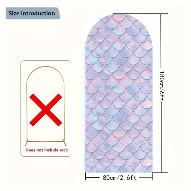 TEMU 80x180cm Mermaid Scale Wedding Arch Backdrop Cover, Spandex Dome Suitable For Arch Metal Frame Backgrounds, Perfect For Birthday Parties, Ceremonies