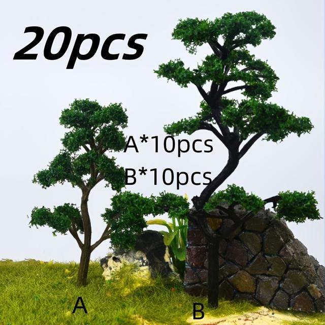 TEMU 20pcs Of Sandbox Architectural Model Materials, Finished Trees, And Handmade Scenery Production