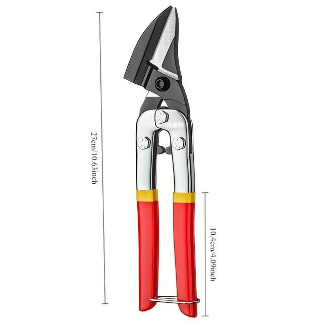 TEMU 1pc Heavy-duty Tin Straight Cut Thin Steel Sheet Metal Cutter, Industrial Metal Cutting, 27cm
