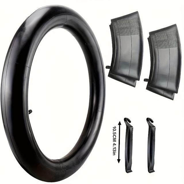 TEMU 1/2 Packung 20x4 26x4.0 -Schlauch, Premium-Butylkautschuk, AV 32mm Ventil, Schrader-Ventil, mit 2 Reifenhebern, für Rennrad/MTB/E-Bike, Mehrzweck-Fahrrad