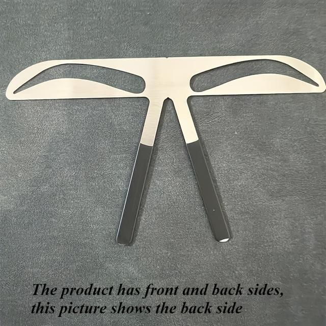TEMU [stainless Steel Eyebrow Tool] Flexible Stainless Steel 1pc Eyebrow Shaping Tool - Reusable Template For Perfect Brow Shape, Suitable For Beginners And , Alcohol-free Material