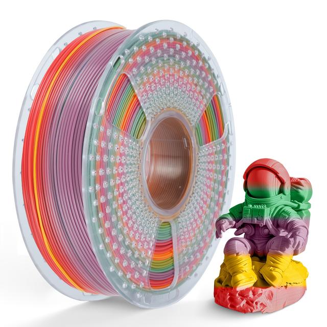 TEMU Sunlu Pla , Multicolor 3d Printer Filament, Smooth Color Change, Color Change Each 8 Meters, Suitable For Christmas Decoration, 1kg/spool