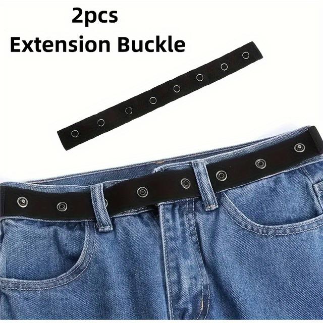 TEMU 2 ks nastavitelných pásků v pase, přezky pro prodloužení pasu kalhot, elastické pásky s dírkami na knoflíky, vhodné pro džíny, kalhoty a těhotenské oblečení