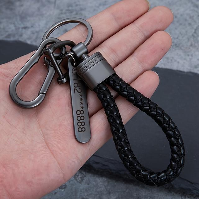 TEMU Customized Product, Anti-loss Keychain Pendant, Customized Text Keychain Stainless Steel Personalized Name Tag Phone Number Keychain Keychain Anti-loss Backpack Ornament Gift