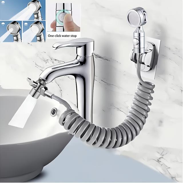 TEMU Um Conjunto, Acessório de Torneira com Velocidades Ajustáveis e Pulverizador para Pia , Torneiras de Banheiro ou Extensão para Lavatório de Cozinha