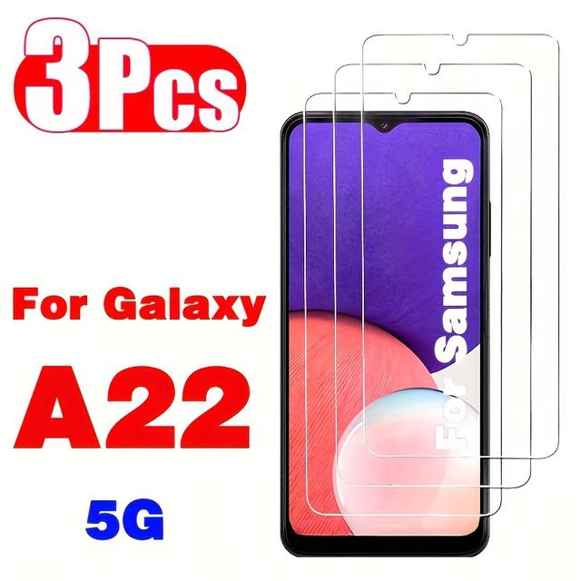 TEMU 3pcs Tempered Glass, Hd Screen Protector 3pcs For For Galaxy A22 5g Hd Screen Protector Glass For Galaxy A22 5g Tempered Glass Film