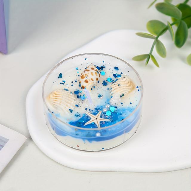 TEMU Vela de Concha e Lwenhuan 1pc - Aroma de Lavanda, Cera de Soja, Decoração com Tema de Praia para Dia dos Namorados, Aniversários & Feriados, Uso Interno, Pavio Único, Plástico