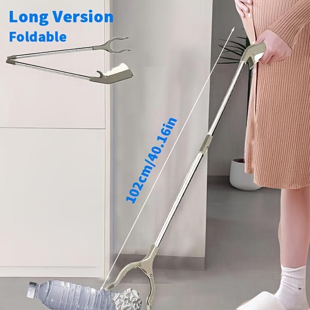 TEMU 【2つの】人間工学に基づいた40.16インチ/32.68インチの軽量折りたたみ式ゴミ拾い。長いハンドル付きで、妊婦さん、高齢者、アウトドアのゴミ拾い、家庭の掃除に最適。機能的なグリップが付いた、家庭の掃除に役立つツール。