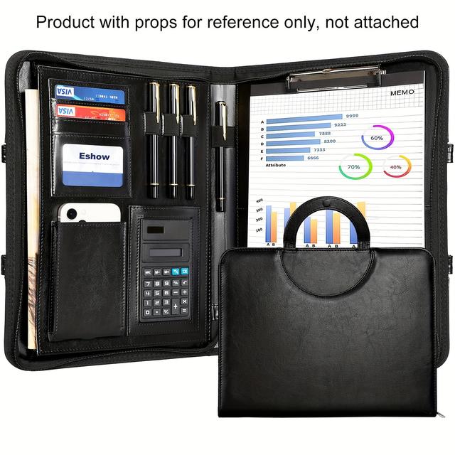 TEMU 1 قطعة منظم مستندات من الجلد الصناعي مع - الإكسسوار المثالي للمحترفين في الأعمال