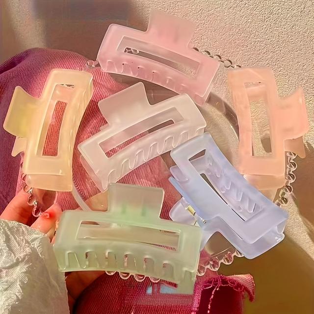 TEMU Set Of Frosted Hair Claw Clips - Sophisticated Matte Holders For Women's Hairdos And Styles, Of Colors, Lovely Additions For Hair Professionals And Daily Use