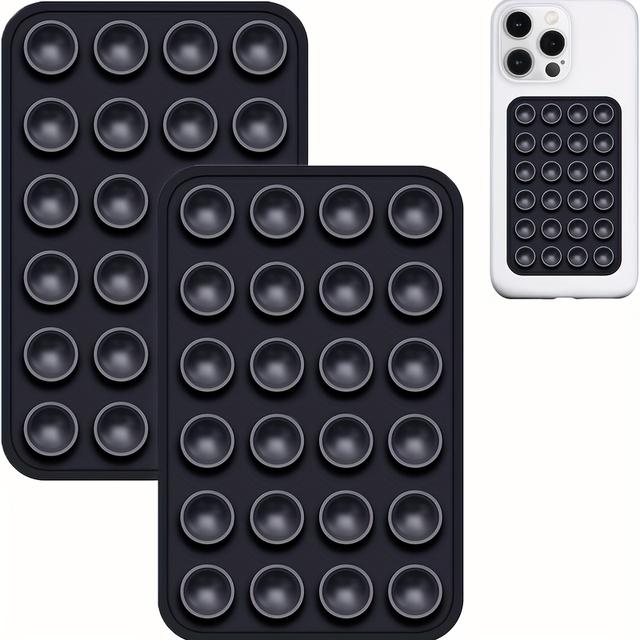 TEMU 2 Pack Silicone Suction Phone Case Mount, Suction Phone Case Mount, Mount Your Phone For Selfies And Videos (black)
