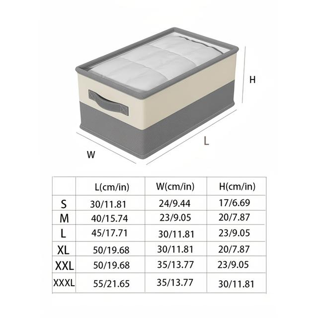 TEMU 1 Stück Faltbarer Aufbewahrungskorb mit Griff & Schublade - Mehrstufiger Regalorganizer geeignet für T-Shirts, Hosen, Jeans, Decken, Schuhe - Kleiderschrank, Schrank, Unterbett-Aufbewahrungskorb