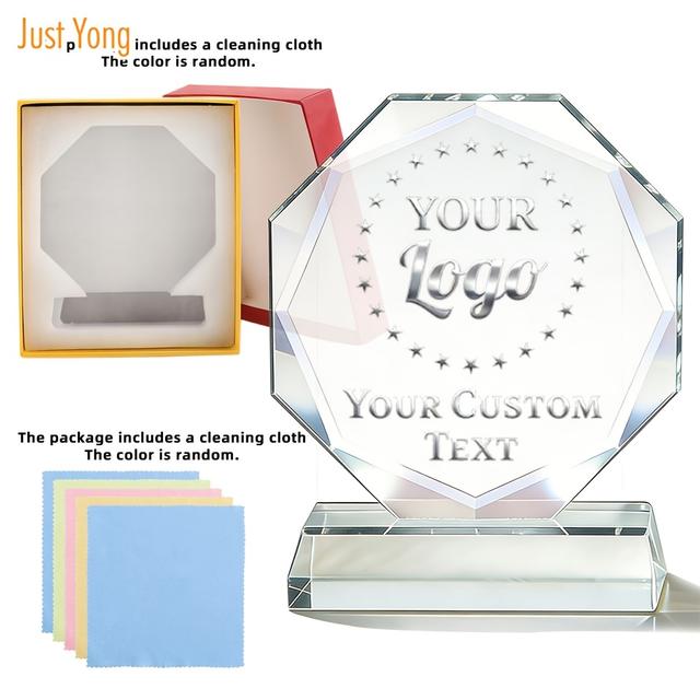 TEMU 1pc-personalized Crystal Trophy Award - Award For Employees- Plaques Personalized Engraved- Coworker Gift, Employee Appreciation Gift, Retirement Goodbye Farewell Gift (custom Logo/engraved)