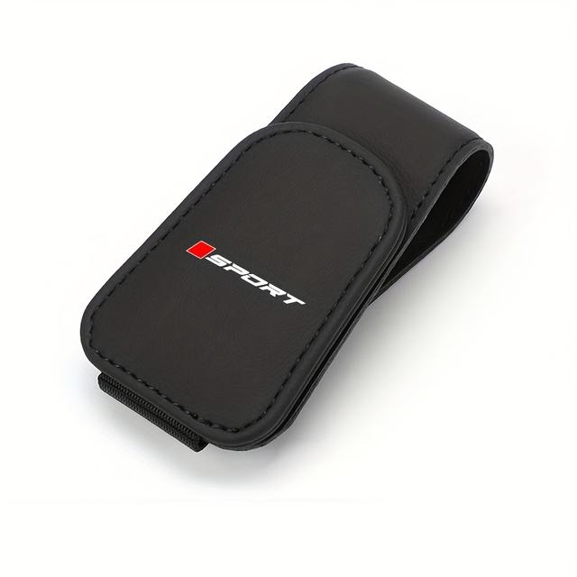 TEMU Magnetic Car Eyeglass Holder, Fashionable Glasses Clip For Car Sun Visor, Eyeglass Hook Clip, Suitable For Most Car Models - Durable Pu Leather Interior Accessory