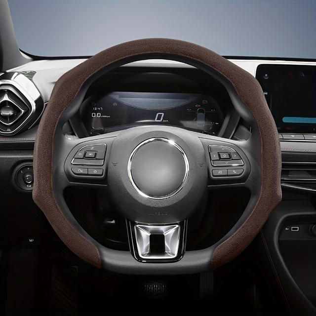 TEMU غطاء عجلة القيادة لـ ، هيكتور، لـ MG 3، لـ ، سايبرستر، لـ MG 6، لـ MG 4، لـ MG 5، R | مخملي فائق النحافة، للاستخدام في ، قبضة مانعة للانزلاق ماصة للعرق، تركيب بمشبك، بـ 6 ألوان: أسود