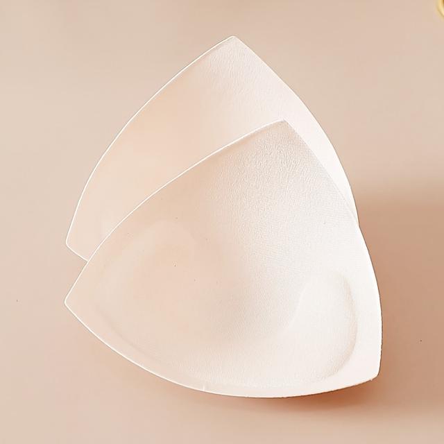 TEMU 1 Paar Dreieckige Schwamm-BH-Pads – Dünne, atmungsaktive 100 % Polyester, Elegante Spezialserie für Badeanzüge & Sport-BHs – Nur Handwäsche, Uni-Farben