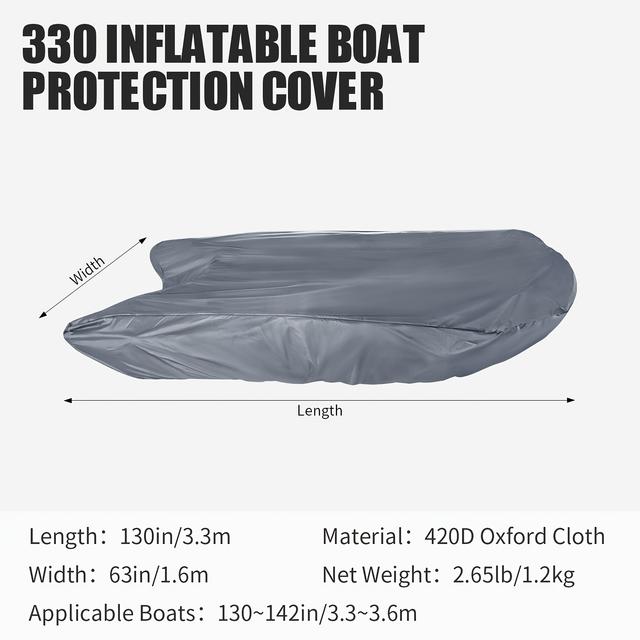 TEMU Koetsu 420d Marine Grade Fade And Tear Resistant Cover Inflatable Boat Cover Silvery Four-size