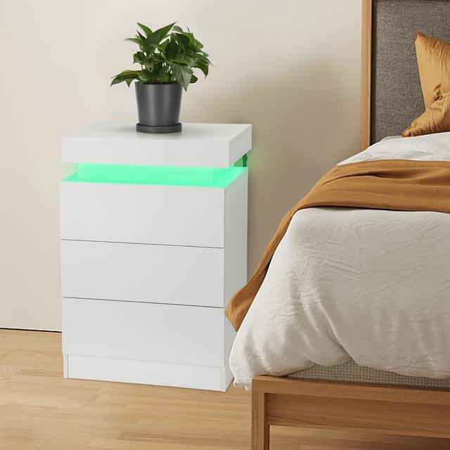 TEMU Contemporary Nightstand Featuring 3 Drawers, Ideal For Storage In Living Rooms And Bedrooms