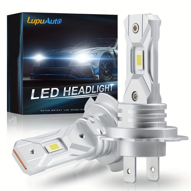 TEMU 1 /2 шт. 12V Автомобільні LED лампи H7 1:1 Мініатюрний розмір 6000K для авто Суперяскраві LED H7 протитуманні фари Plug and Play