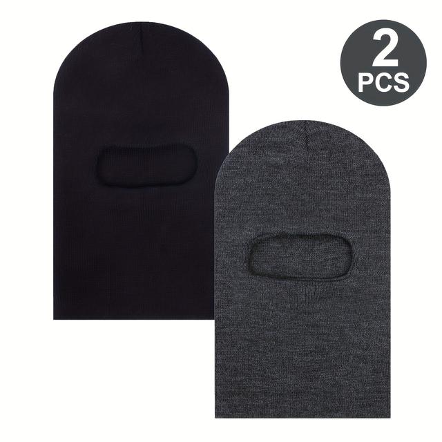 TEMU 2-pack Mask Hats With Ear Protection - Winter Warm Face Cover For, Reusable & Washable, Pink/red & More Colors (ear Flaps, Face Shield) - Ideal For Christmas, Halloween, New Year Outfits ( &