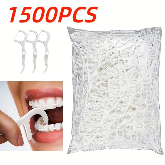 TEMU 1500st Tandtrådspinnar för Djuprengöring - Hygieniska, Engångs Flossers för Munvård &