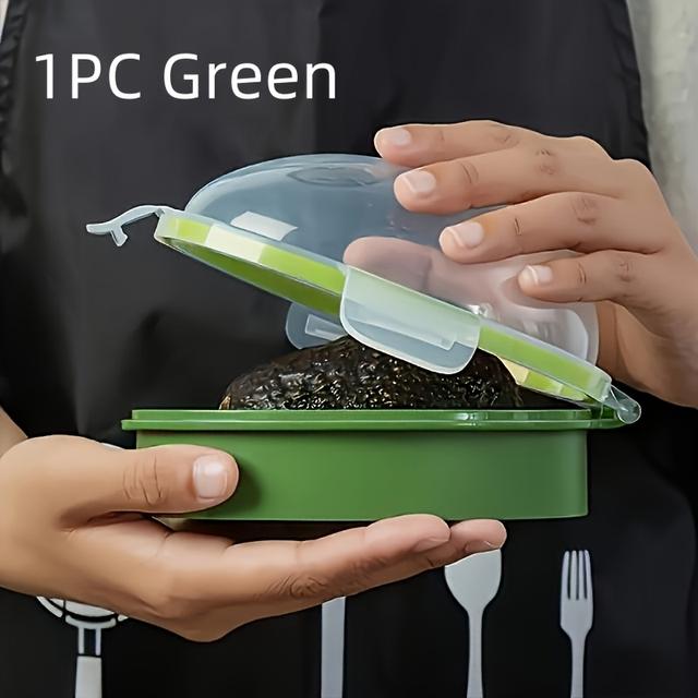 TEMU صندوق طازج للأفوكادو قابل لإعادة الاستخدام، تصميم بغطاء قلاب من البلاستيك، مناسب للافوكادو، متعدد الوظائف، آمن للاستخدام في غسالة الأطباق، شكل مستطيل، لا يتطلب كهرباء