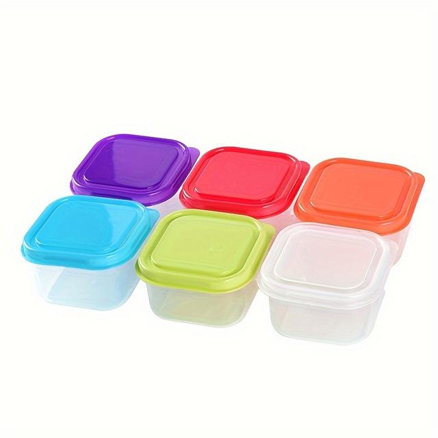 TEMU Set Of 6 Transparent Pet Food Storage Containers, Sealed For . Each Small Box Holds 100ml Of Food, Made From Safe Materials That Are Microwave And