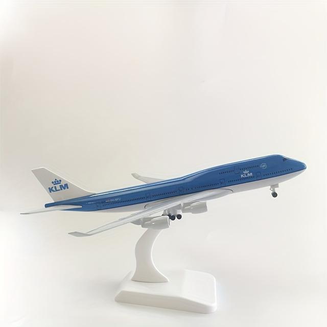 TEMU 1pc Klm Alloy Model Aircraft, 20cm With Retractable Gear Stand, Collectible Aviation Enthusiast Statue, Ideal For Collectors And Holiday Decorations