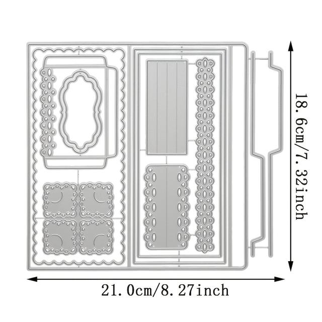 TEMU 1 Stück Geldbörsen-Herstellung Metallschneidematrize für Papierkarten, Grußkarten, Scrapbooking, DIY-Karten, Album, Basteldekoration, Metallprägestanze
