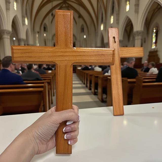 TEMU Cruz de Madera Rústica para Oración - para Decoración del Hogar, Reuniones en la y Educación Religiosa - Ideal para Halloween y Pascua