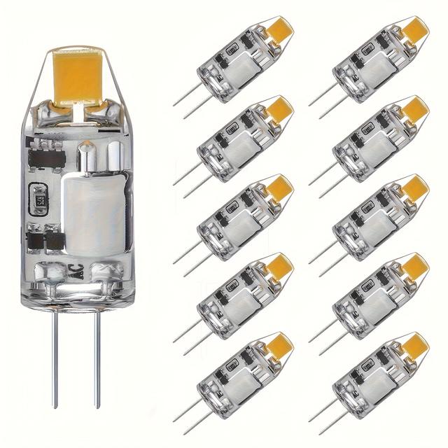 TEMU G4 LED 1W 12V G4 Warmweiß 2700K Kaltweiß 6000K Geeignet für Hallenlampen Schlafzimmerlampen 10 Stück