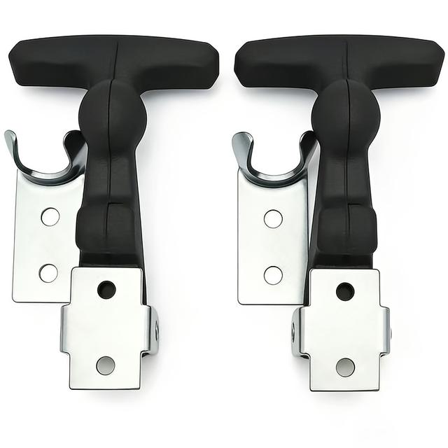 TEMU 2 Set Large Size Industrial Quick-release Fastener For Vehicle Hoods, Secure Locking & Reinforced Mount, Heavy-duty Carbon Steel T-handle Locking Clamp With Elastic