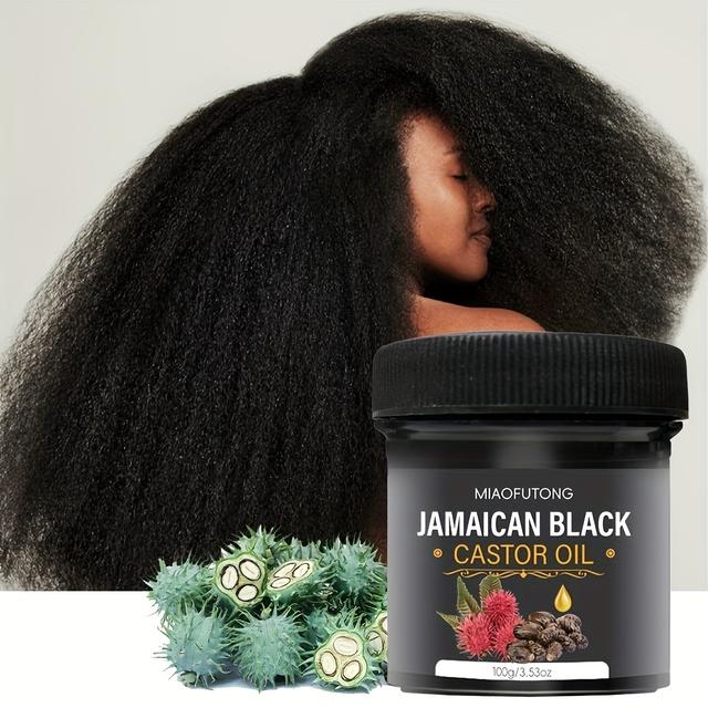 TEMU Jamaica Black Castor Oil Hair Cream - Pure Cold Press, Nourishing Scalp And Hair, Suitable For Ordinary Hair, Neutral, Moisturizing Castor Oil Ingredients, 100g.