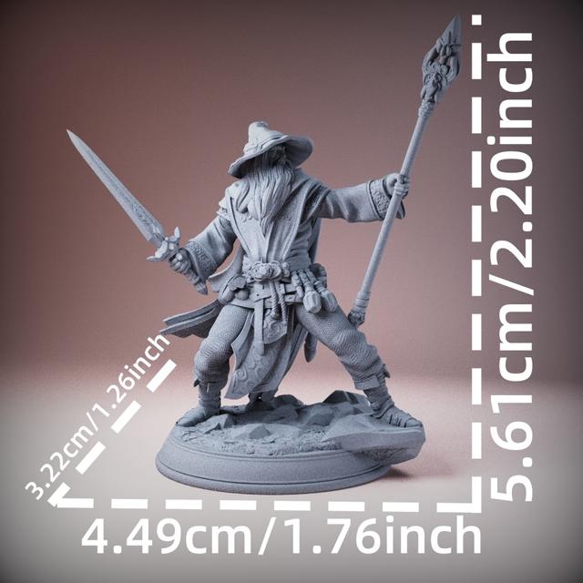 TEMU 1pc Magician Miniature Figure - Abs Resin Collectible Rpg Statue With Detailed -themed Model For Tabletop Roleplaying Games, , Ideal Gift For