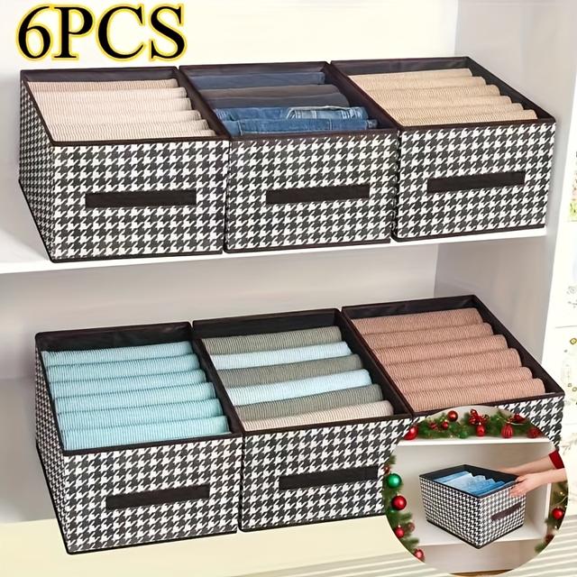 TEMU 6 stora, hopfällbara förvaringslådor – Portabla, lätta och återanvändbara – för kläder, resväskor, hushållsartiklar, -, nyårs-, alla hjärtans dag- och thanksgivingförvaring!