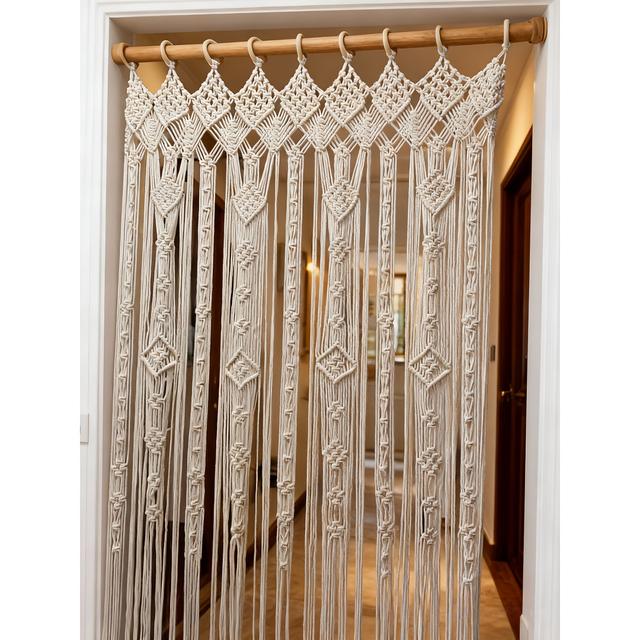 TEMU Bohemian Outdoor Curtains Suitable For Patios, , Gardens - Semi-sheer Filtering Panels With Striped Fabric, Hanging For Poolside, Weddings, Parties, Machine Washable Drapes