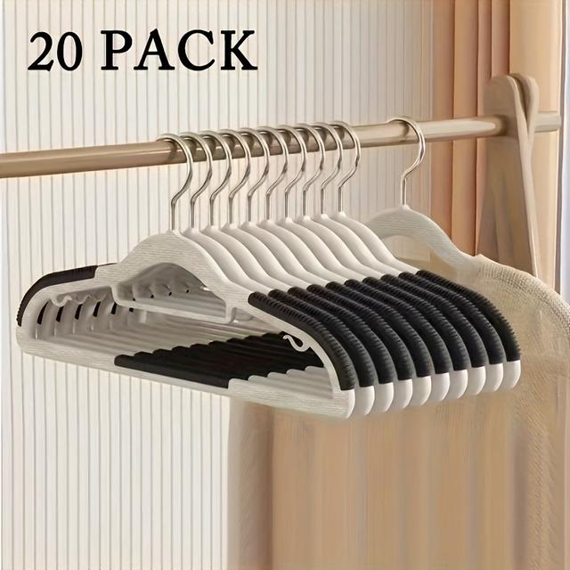 TEMU 20pcs Standard Hanger, Anti-slip Heavy-duty Plastic Hanger - Seamless And , Suitable For Coats And Jackets, Home And Clothing Stores, Retail Display Hanger | Hanger | Metal Hook Hanger
