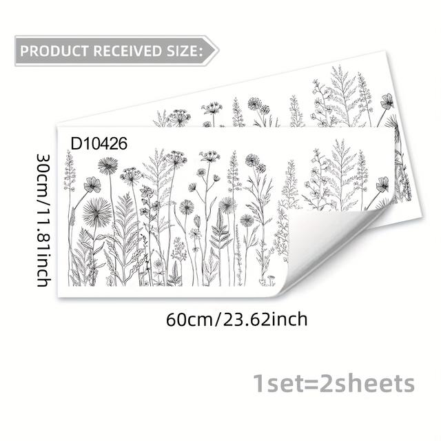 TEMU Kreative -Linien-Silhouette von Ästen und Blättern Fensteraufkleber Set, Doppelseitige Selbstklebende Deko für Schlafzimmer, Wohnzimmer oder Vitrine D10426