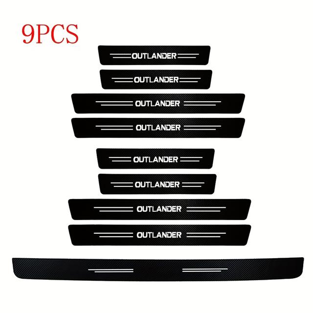TEMU 9pcs Auto Carbon Fiber Decals Stickers Car Door Scuff Trunk Protector Strip For 1 2 3 4 2021 2020 2019 2018 2017 Door Entry Guard