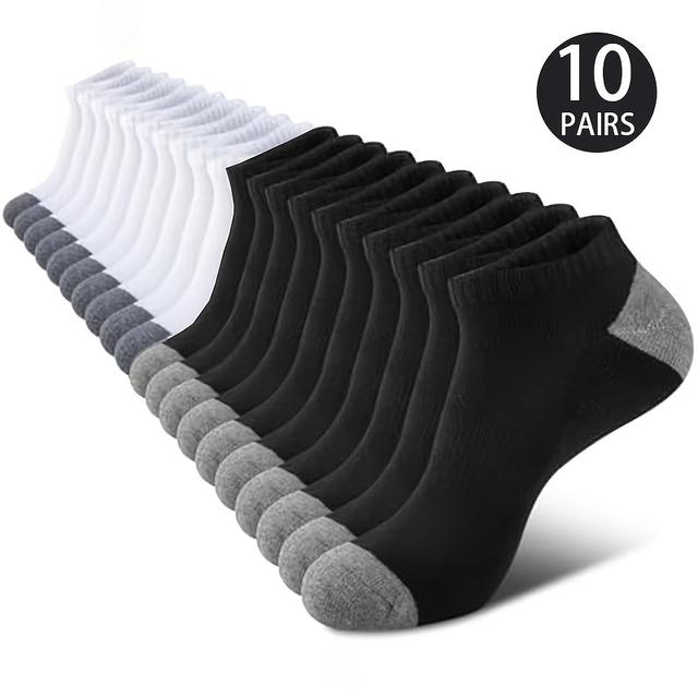 TEMU 10 Pairs Of Men's Mesh Breathable Sports Socks, Classic And Fashionable All Season Outdoor Leisure Running Socks
