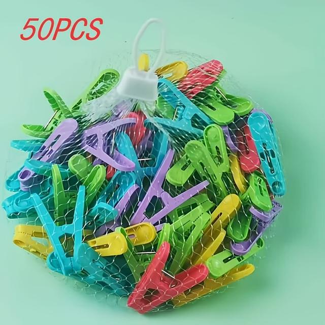 TEMU 50 Small Clips. For Drying Clothes, Socks, Towels. Windproof Clips, Clothes Pins