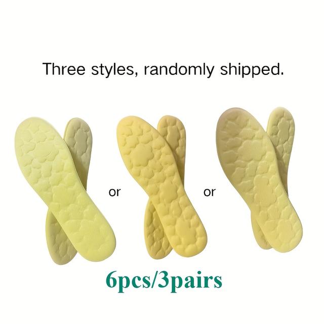 TEMU 3 Pairs Of Super Comfortable Insoles - With Arch Support And Shock Absorption, Suitable For High Heels And Sneakers, All Day