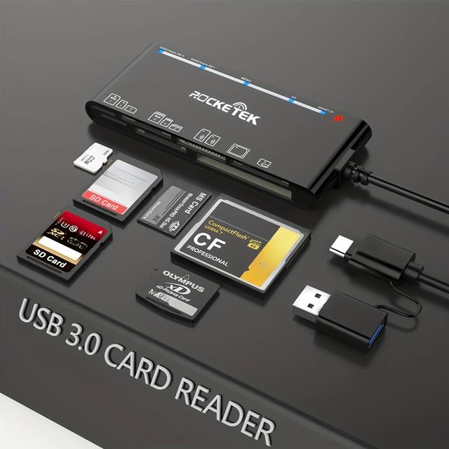 TEMU TF7 Laptop Additions USB 3.0 Lettore di Schede Multifunzionale CF/XD/MS/SD/TF Scheda 7-in-1 Lettore di Schede USB